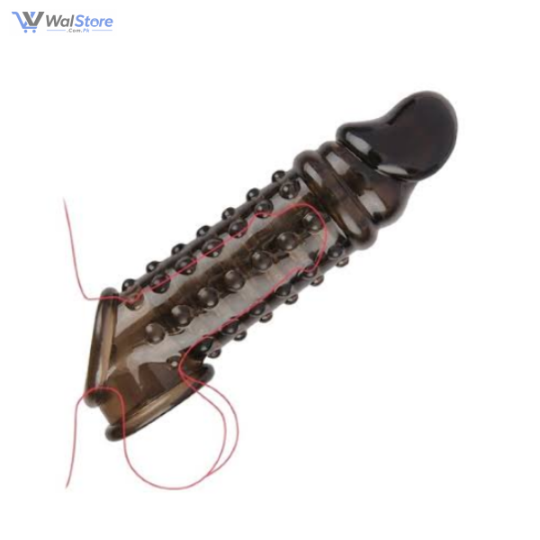 Black Color Dotted Pines Sleeve Condom In Pakistan