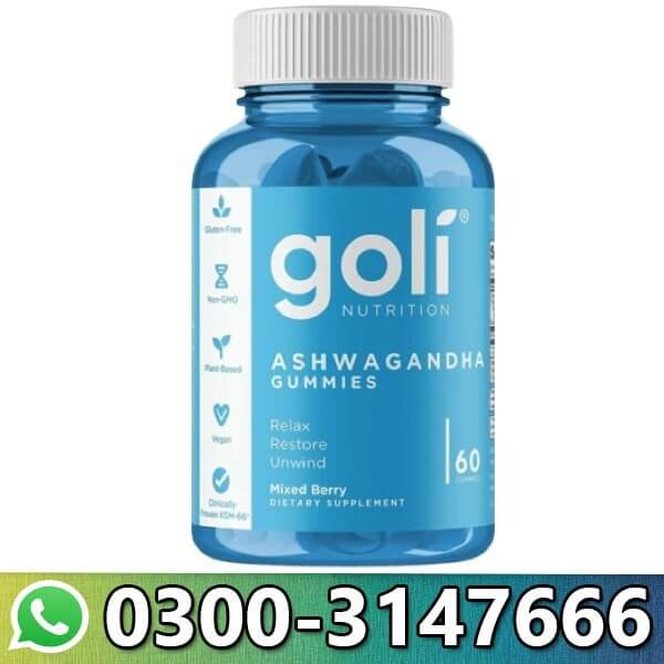  Goli Nutrition Ashwagandha Gummies Plant-Based Stress & Relaxation Support 60 Vegan Gummies Mixed Berry Flavor In Pakistan
