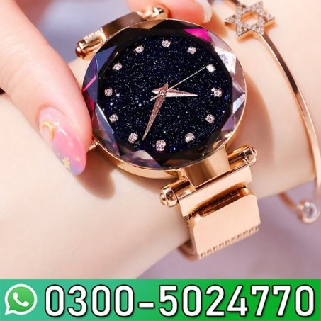 Classy Rose Gold Ladies Magnetic Wrist Watch For Women Price In Pakistan