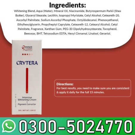Crytera Intensive Cream Price In Pakistan