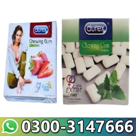 Durex Long Time Chewing Gum in Strawberry & Mint Flavors