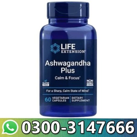 Life Extension Ashwagandha Plus Calm & Focus Stress & Mental Clarity Support 60 Capsules In Pakistan