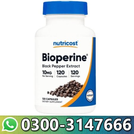 Nutricost Black Pepper Extract 10mg Bio Perine Enhanced Nutrient Absorption 120 Capsules In Pakistan