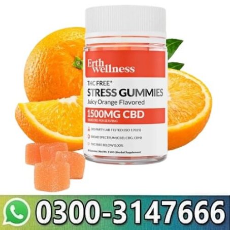 THC Free STRESS Gummies Vegan Juicy Orange Price In Pakistan